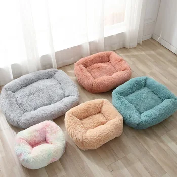 

Warm Cat Bed House Square Cat Nest Mats Puppy Kennel Winter Soft Plush Pet Cushion For Small Dogs Cats Pets Sleeping Supplies