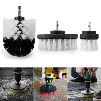 

Newly 3 Pcs/Set Drill Brush Car Washing Detail Brush Carpet Boat Cleaning Accessories FPing