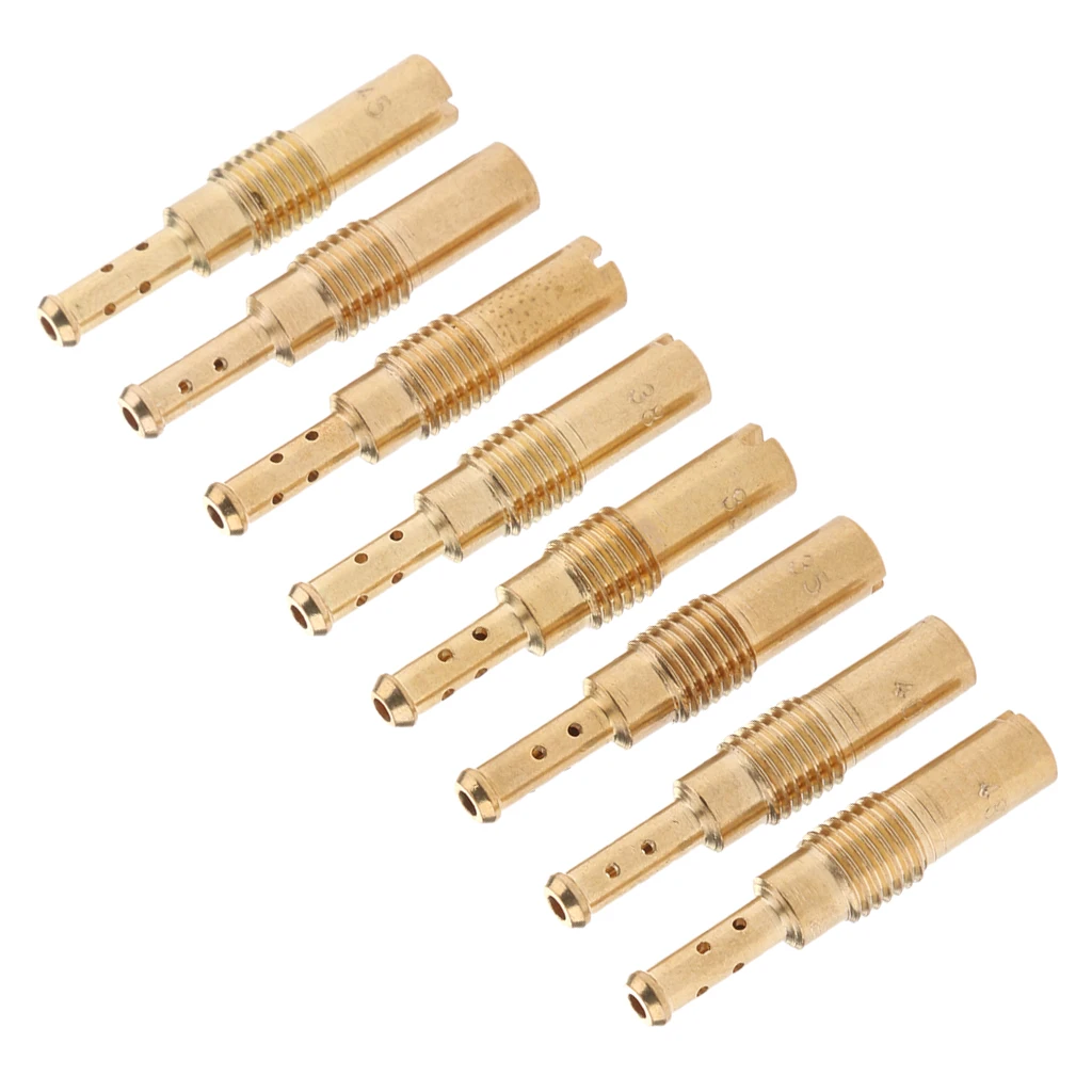 8pcs Motorcycle Slow/Pilot Jet Kit For PWK Keihin OKO CVK 32 35 38 40 42 45 48 50
