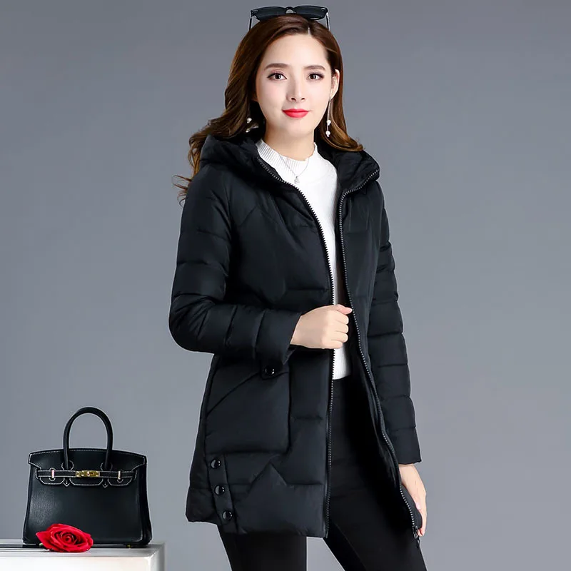 

2019 Winter New Style Elegant Versatile Short Hooded Cotton Overcoat Women's Slim Fit Slimming down Jacket Cotton-padded Clothes