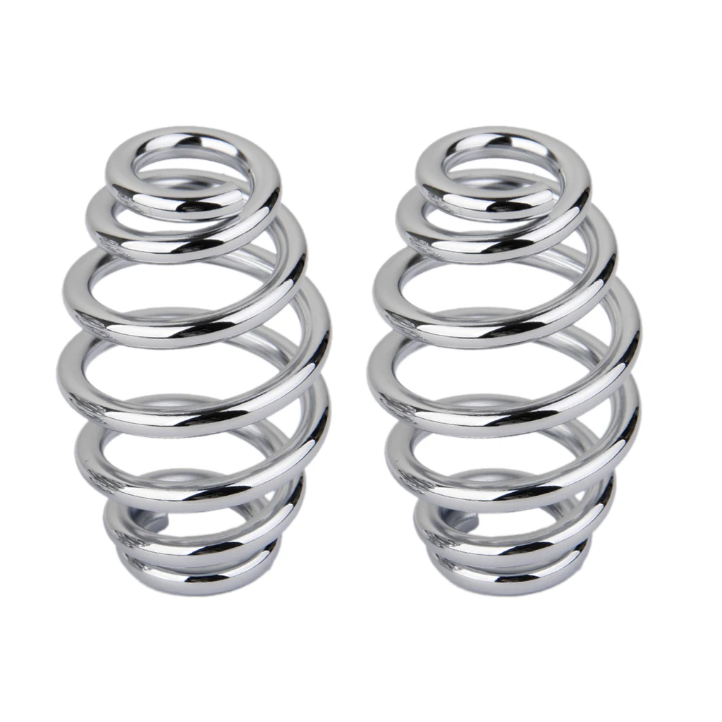 3' Chrome Coiled Solo Seat Springs For Chopper Bobber Motorcycle |