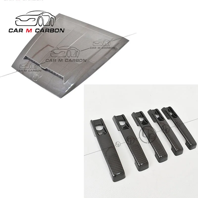 W464 передний Совок W464 сухой карбоновый капюшон с логотипом B для W464 G550 G500 G63 года - Цвет: hood and Handel