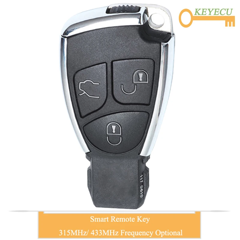 KEYECU умный пульт дистанционного управления автомобильный ключ для Mercedes-Benz MB до, замена FOB 3 кнопки-315 МГц/433 МГц Частота