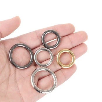 

1Pair Zinc Alloy Plated Gate Spring O-Ring Buckles Clips Carabiner Purses Handbags Round Push Trigger Snap Hooks Carabiner