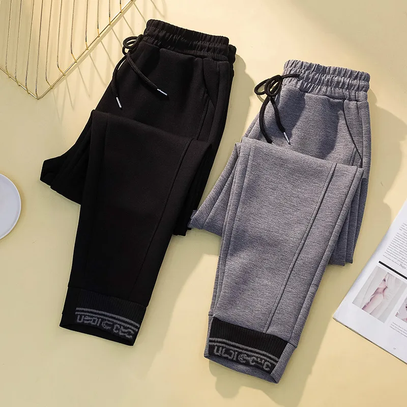 Sports Pants Women's New Fashion Loose Elastic Waist Trousers Girls Student Plus Size Pants L- 4XL