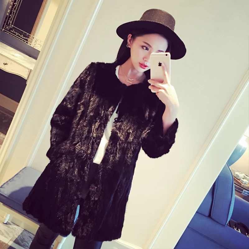 Модные женские пальто из искусственного меха размера плюс зимние женские длинные пальто из искусственного меха норки черные теплые пальто с длинными рукавами M778