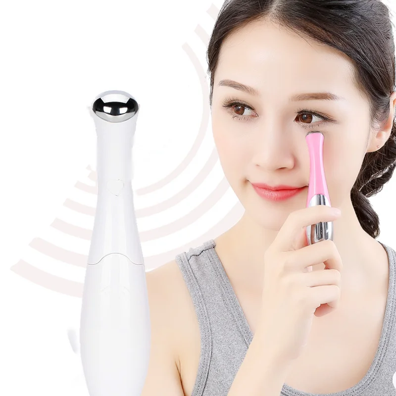 Мини Портативная электрическая ручка для массажа глаз, устройство для темного круга, для лица, вибрация, тонкая волшебная палочка для лица, анти-мешок, мешочек и морщинка, 1 шт