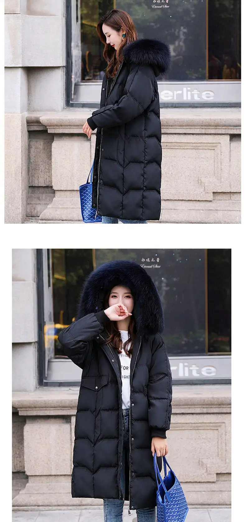 Winter Women Parkas Down Coat Jacket 80% Duck Down Raccoon Fur Hoody Lady Winter Outerwear Coats LF9134