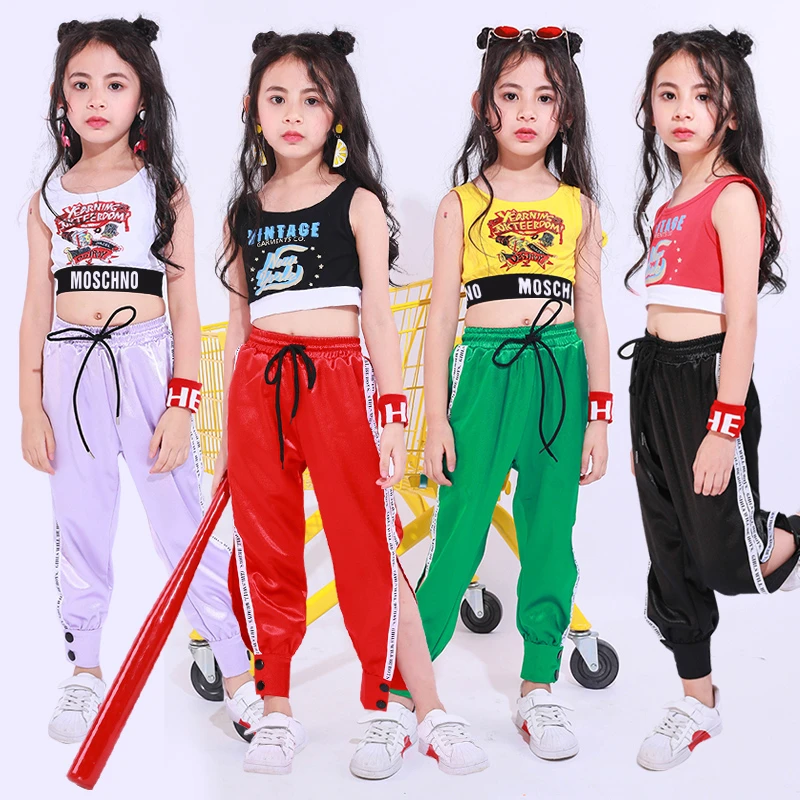 ファッション子供ジャズダンスの服ガールズストリートダンスヒップホップダンス衣装の子供たちパフォーマンスパーティー服セット Dl2462 ボールルーム Aliexpress