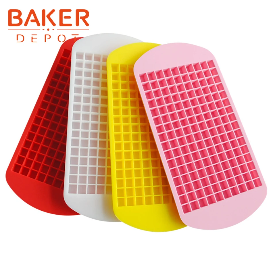 BAKER DEPOT, силиконовая форма для льда, 150 отверстий, в форме сердца, шоколада, жевательной формы, 160 полости, квадратная форма для льда, поднос для торта, декорированный инструмент