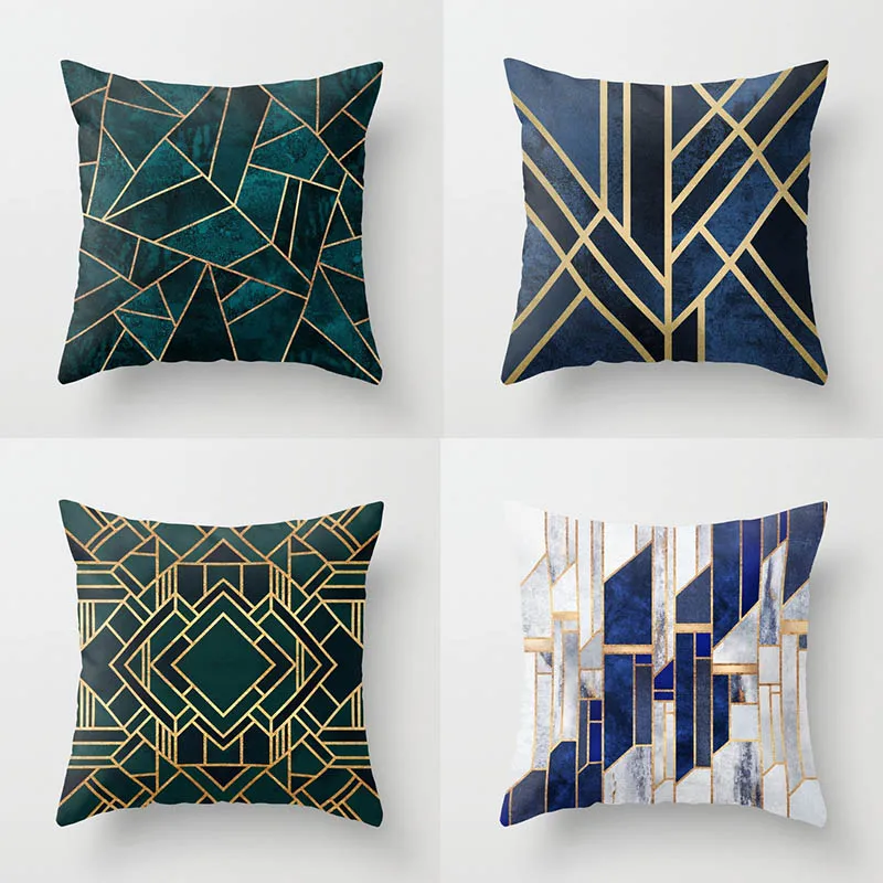 

45*45CM pillowcase ins style pink marbled geometric pillowcase Founder living room decorative pillowcase
