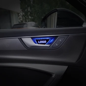 

4PCS Car Interior LED Door Handle Bowl Cover Sticker Atmosphere Light Car Accessories