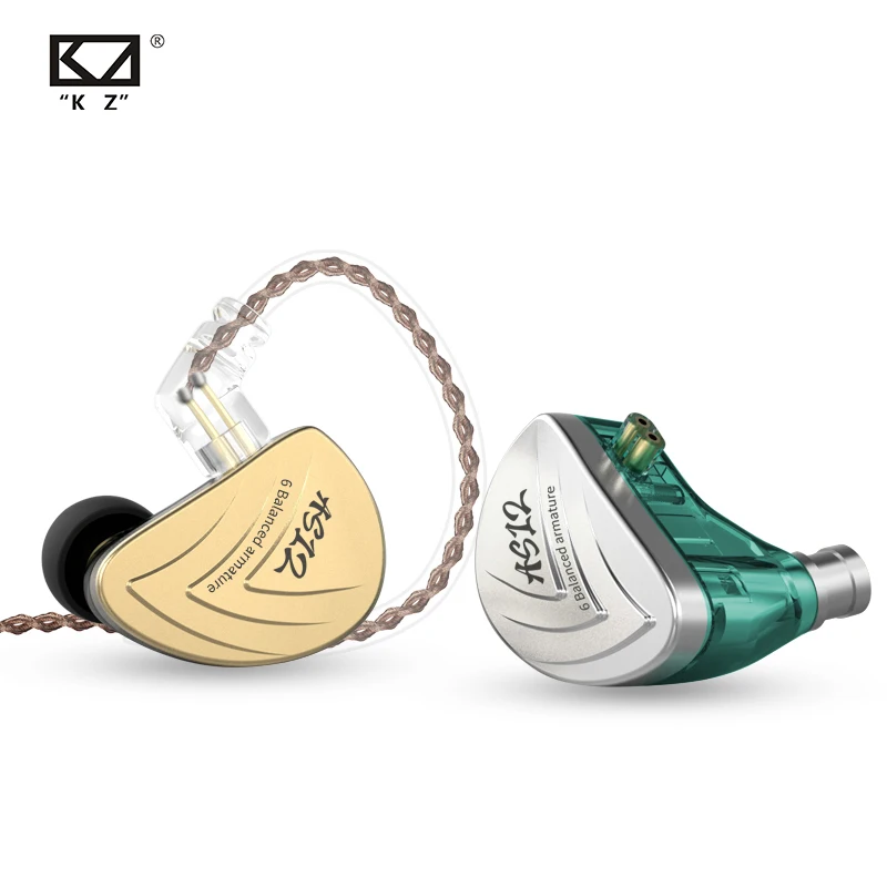 Новинка KZ AS12 наушники в ухо монитор гарнитура шумоподавление наушники 12BA сбалансированные арматурные диски HIFI бас