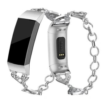 

Metal Retro women Strap For Fitbit Charge 4 Replacement Wrist Bracelet Steel for Fitbit Charge 3 belt Smart Watchband Accessorie