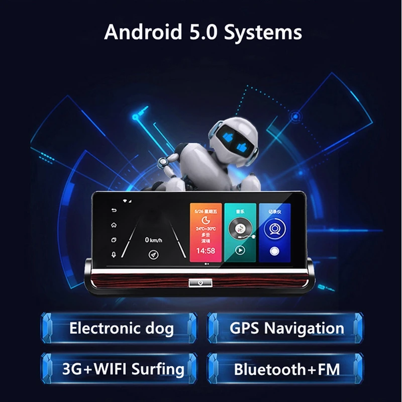 Odare " ips Android 5,0 Автомобильный видеорегистратор Камера gps навигация 3g Wifi видео рекордер Bluetooth двойной объектив dvr Full HD 1080P видеорегистратор