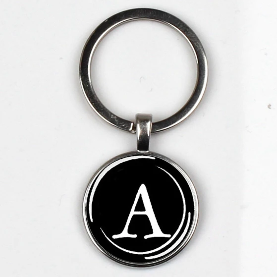 XKHLHJ 26 English alphabet keychain name first letter ABCD pendant  key chain car wallet handbag men and women jewelry gift 1