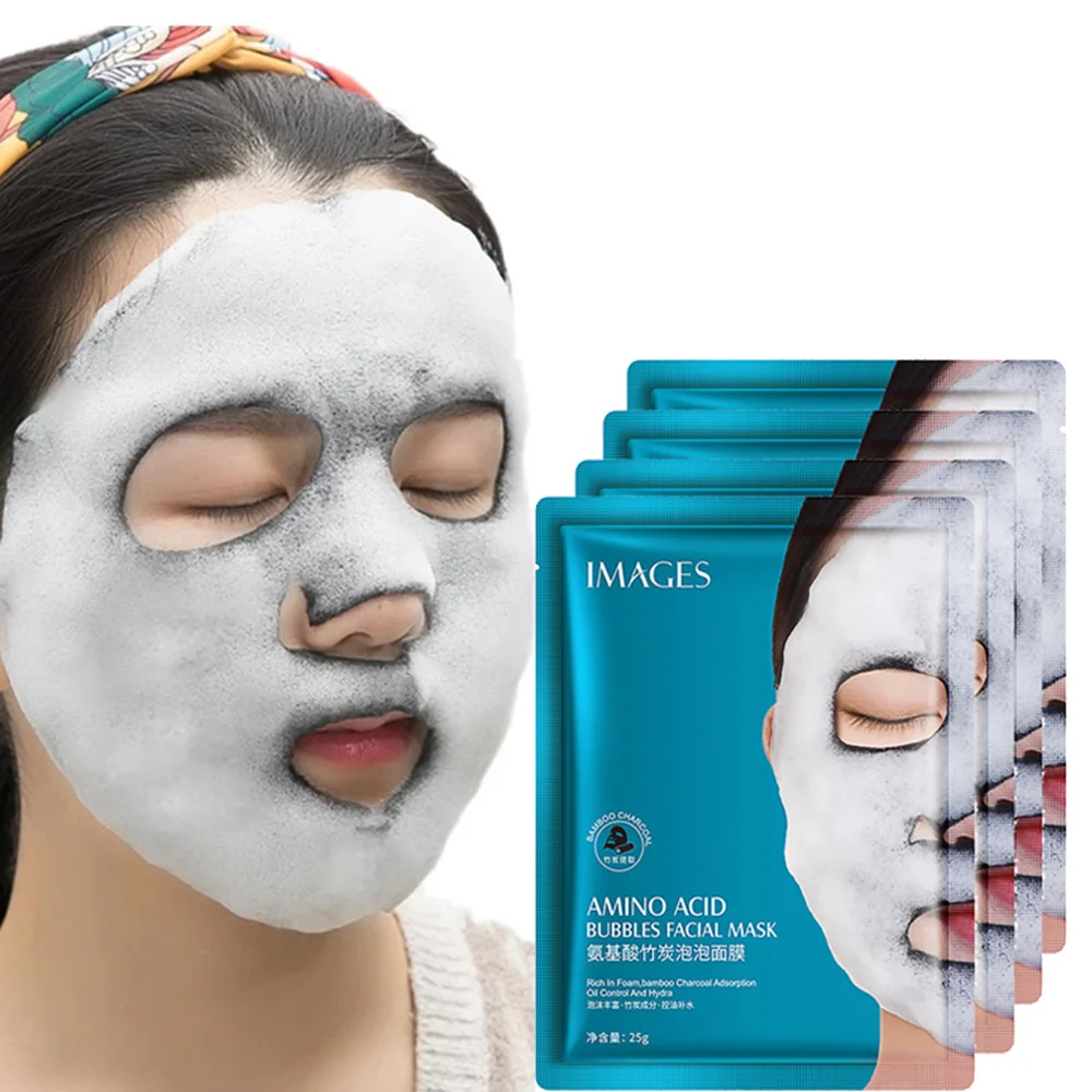 Amino Acid Bamboo Charcoal Bubble Face Mask Deeping Cleansing Smooth