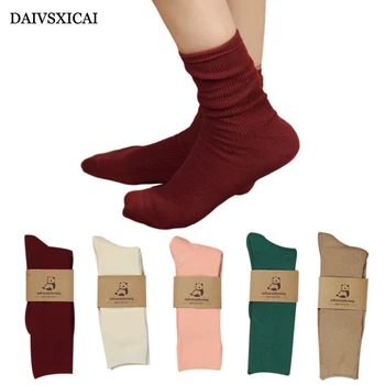 

3Pairs/lot=6Pieces Autumn Winter Long Tube Socks Fashion Women Striped Breathable Cotton Socks Casual Ladies