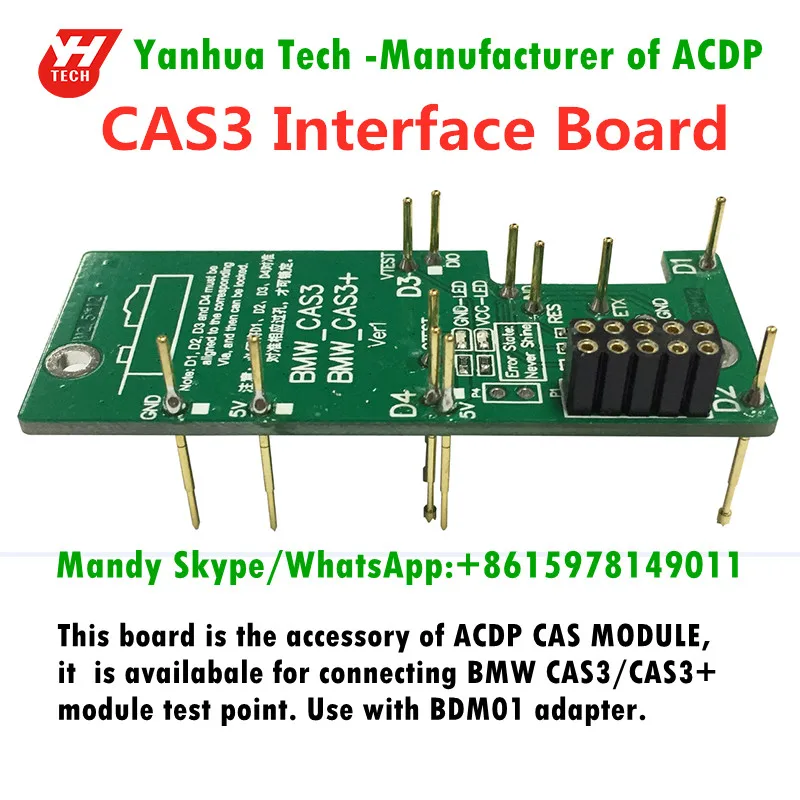 auto battery charger Yanhua mini ACDP CAS1/CAS2/CAS3/CAS3+/CAS4/CAS4+ /BMD01 interface board adapter for BMW CAS module car battery charger Code Readers & Scanning Tools