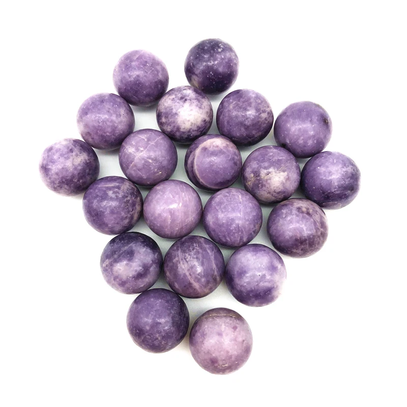 Bola de Mica lepidolita púrpura Natural, piedra y cristales naturales de Reiki curativa, Chakra, esfera de cristal, 1 unidad, 20mm