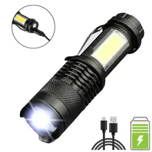 

Portable High-power Flashlight Mini Rechargeable XPE COB Zoom Highlight Tactical Torch Outdoor Lighting Led Flashlight 3 Modes