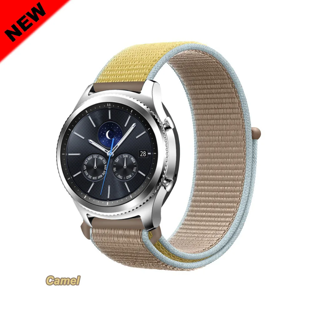 Galaxy watch band для samsung galaxy watch 46 мм 42 мм active 2 gear s3/huawei watch gt 2 ремешок 20 22 мм спортивный нейлоновый ремешок - Цвет ремешка: Camel 48