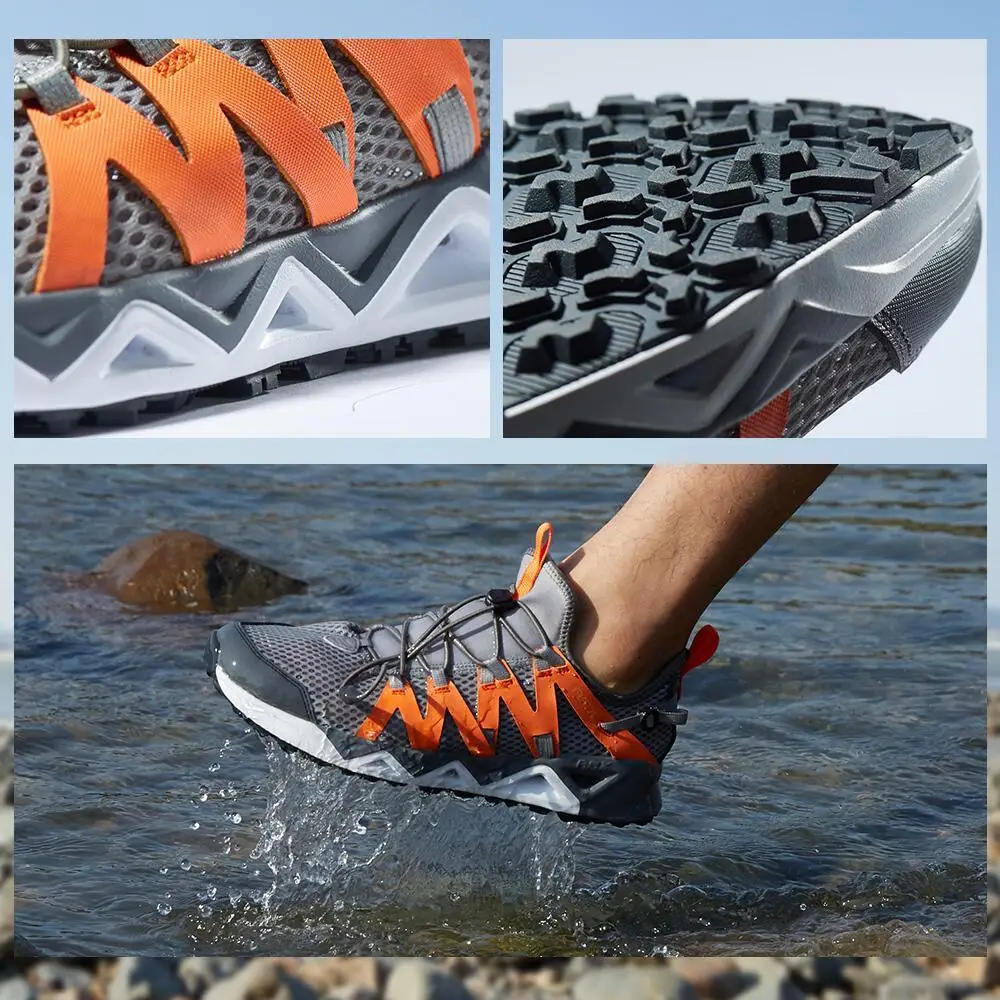 Rax Men's Aqua Upstreams Shoes Quick-drying Breathble Fishing Shoes Women Hole PU Insole Anti-slip Water Shoes