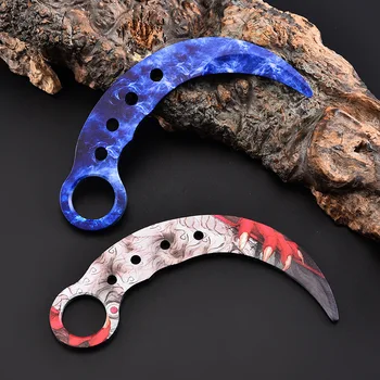 

Hysenss Practice Training Karambit Claw Knife Survival Multi-function Stainless Steel Hunting Knives Portable Outdoor EDC Tools