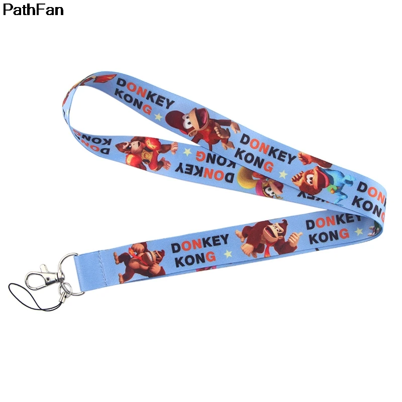 Patchfan donkey kong Мультяшные шнурки на шею ремни для телефонов ключи бисера футляры для идентификационных карт брелок лямки A2367