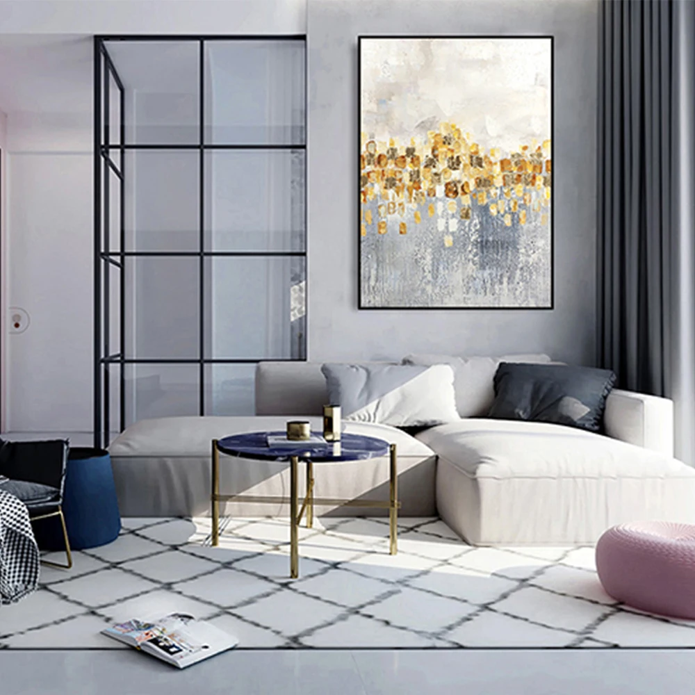 Waliicorners Wall Art Posters Home Mural Decoration Modern Abstract Painting Golden Thick Texture Handmade Oil Painting 9 H53c9b0e1b2994a5f9b32c4c31501858dp