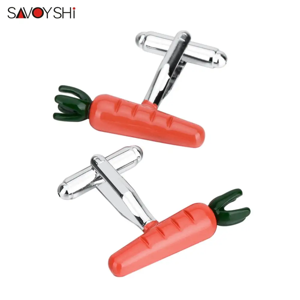 

SAVOYSHI Novelty Carrot Cufflinks for Men Cuff Mens Gifts Anniversary Cuff links designer Brand Jewelry Gemelos
