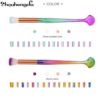 

16 Pcs Shell Makeup Brushes Set Foundation Eye Shadow Lip Eye Makeup Brush Kit Pretty Comy