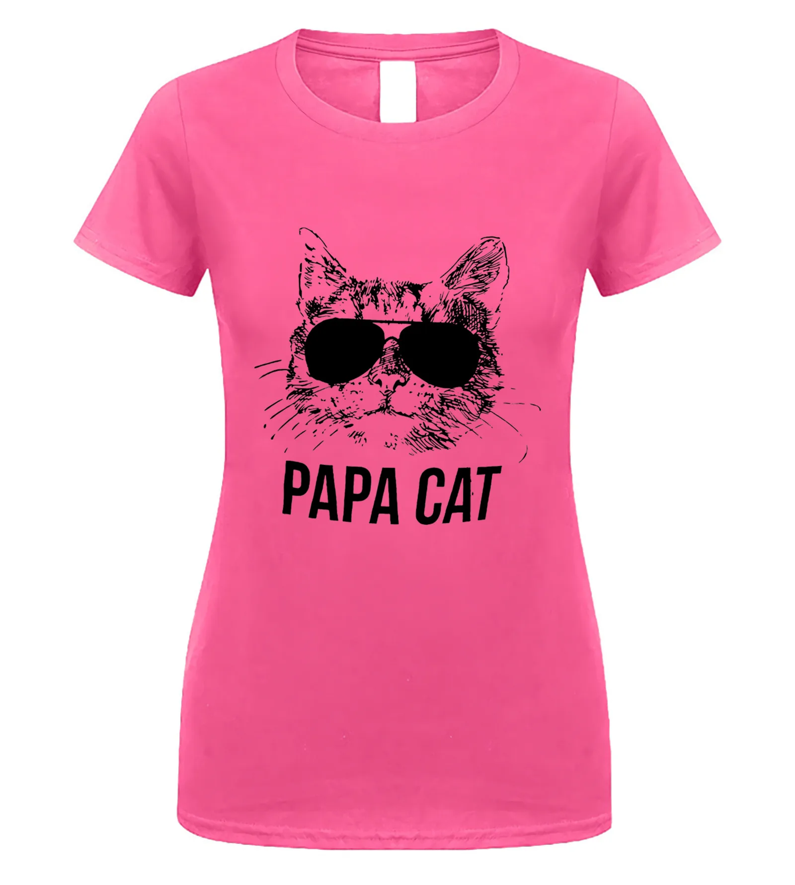 Father's day Papa и I Love ca футболка подарок для мужа для отец, папа, чтобы быть новым папа Father's day кота футболка - Цвет: women pink