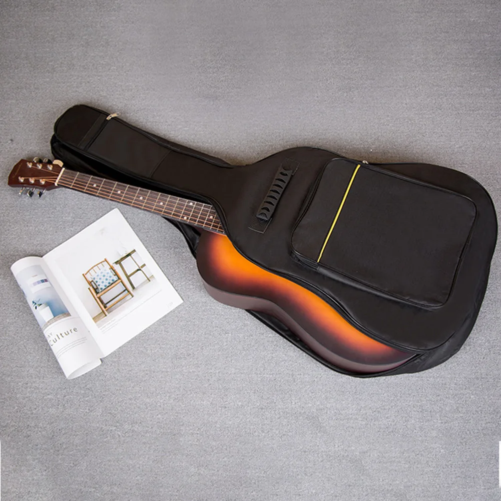 Carry Pockets Guitar Bag Waterproof Reinforced Oxford Cloth Soft Interior Thicken Padded Protective Case Zipper Full Size Cover