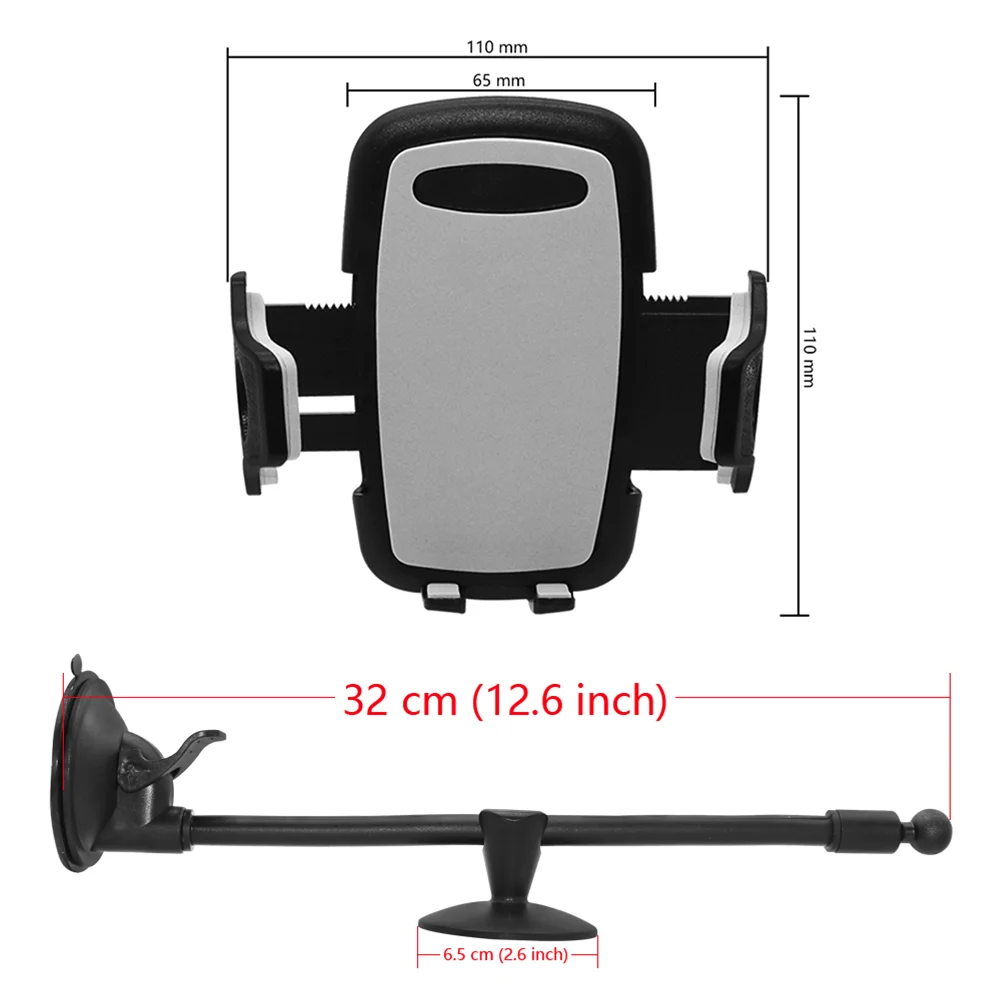 H53c9d4b9da274bf3a1416b7ff3217758z Universal Windshield Dashboard Flexible Long Arm Car Phone Stand Holder Mount For iPhone 13, 12, 11 Pro Max, 8 Xiaomi, Huawei Mallzona