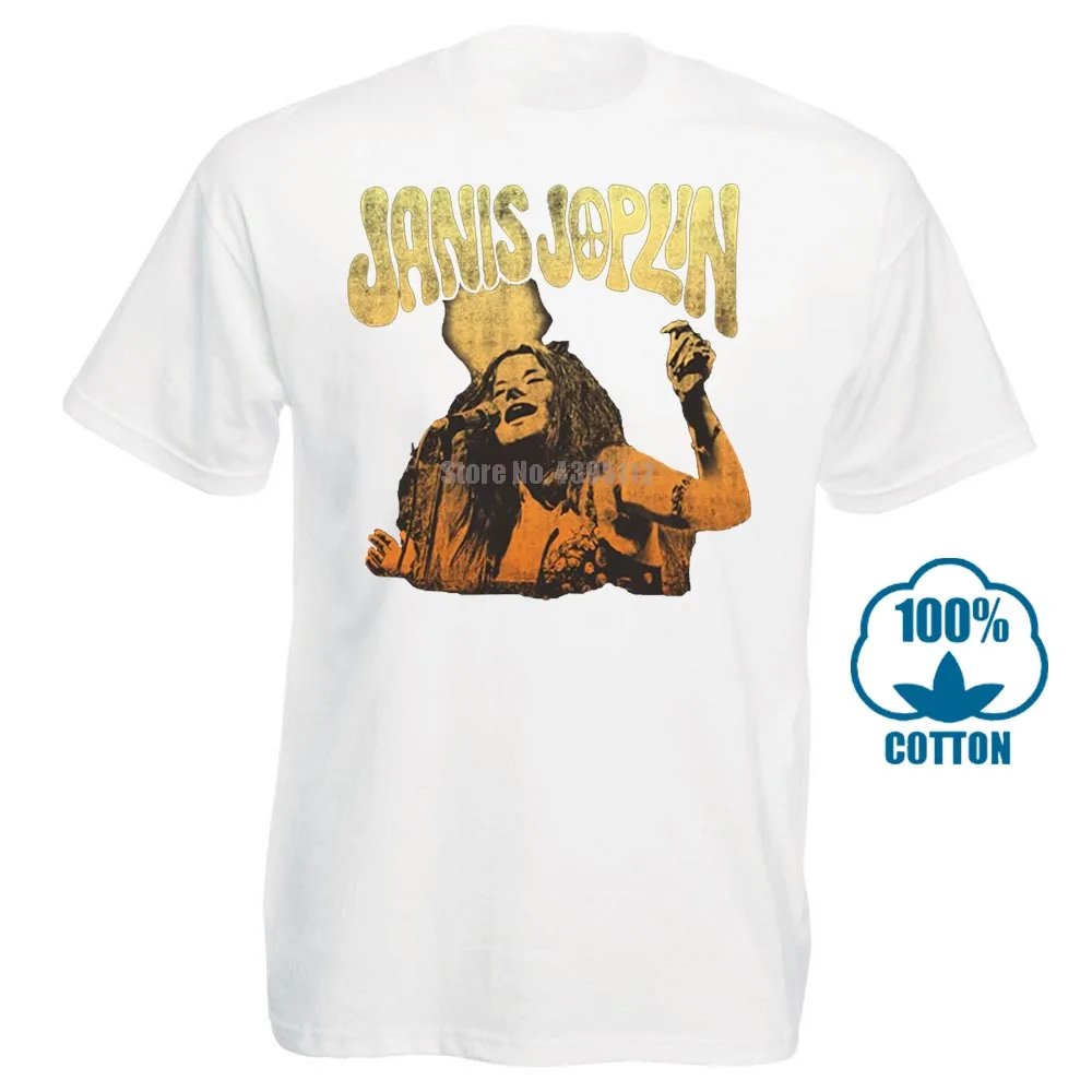 Белый Janis Joplin Live футболка s m l Xl 2Xl Фирменная Новинка Официальная футболка - Цвет: Белый