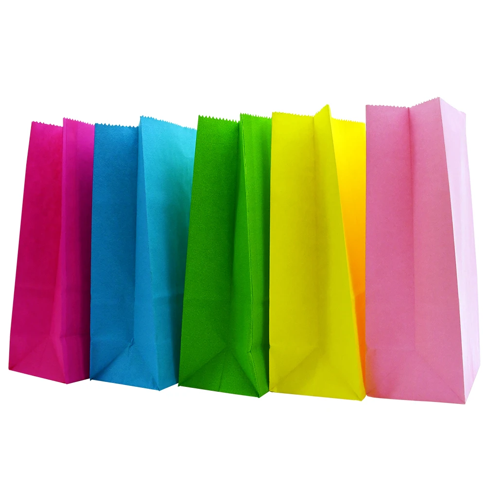 PAPIER CADEAU ,A23535pcsSacs en papier Kraft à pois colorés, sacs