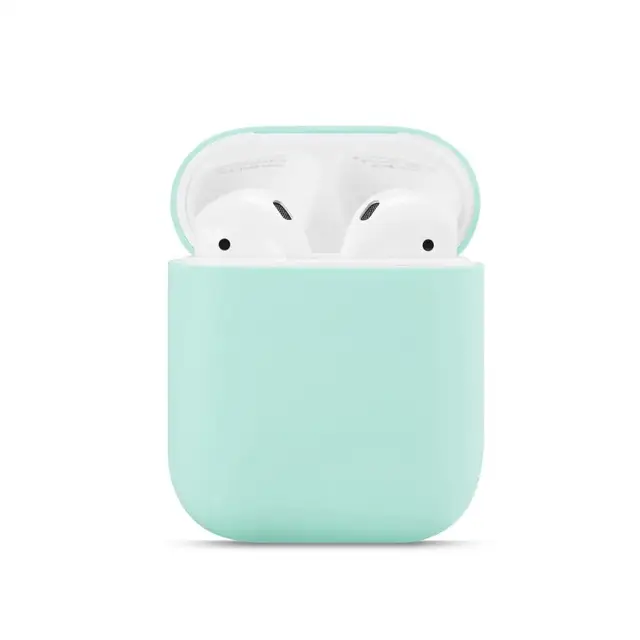 For Airpods 1/2 Soft Silicone Earphone Cover Air Pods Case Earpods Accessories Headset Protective Sleeve Apple Airpods 2 Case mint green