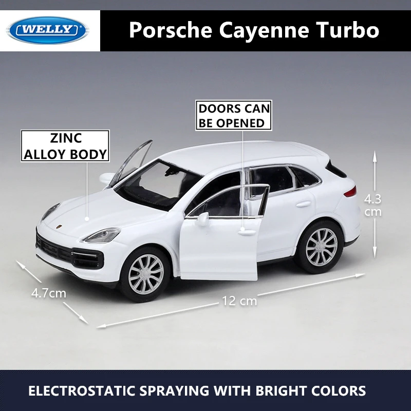 WELLY 1:36 Porsche Cayenne Turbo из белого сплава модель машины для моделирования коллекция