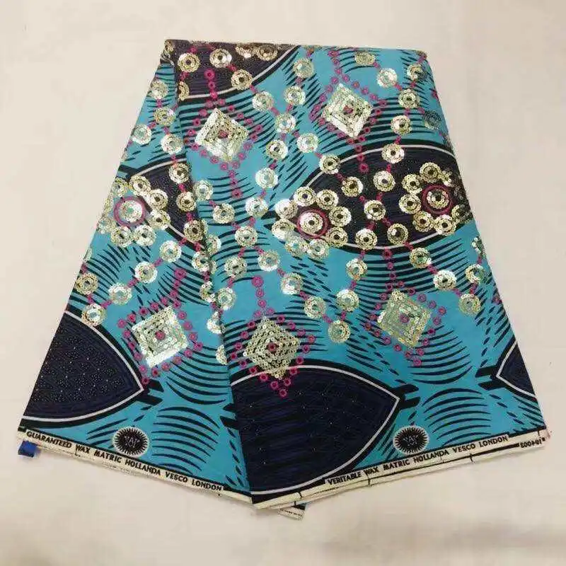 Высокое качество Африканский супер Java воск ткань с вышивкой пайетками Африка