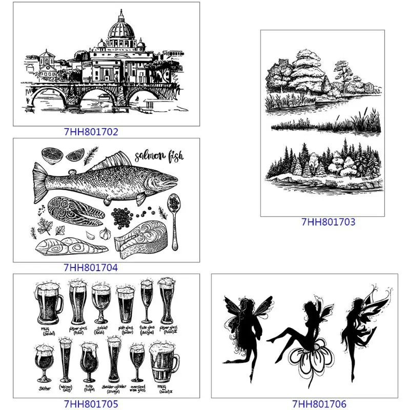 Variou Tree Grass Clear Stamp For Scrapbooking Transparent Silicone Rubber DIY Photo Album Decor E65B