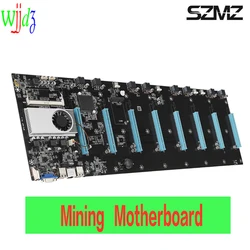 Placa base de minería 8 GPU, ranura para tarjeta de vídeo Ethereum Crypto Bitcoin 8P, placa base de baja potencia para minería