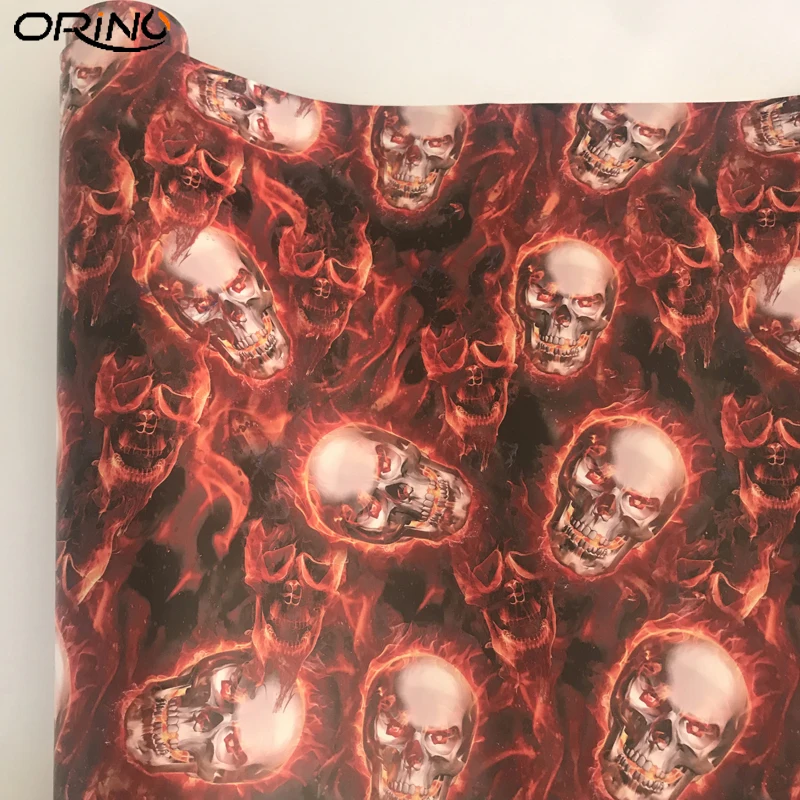 Blazing Skull Vinyl Sticker Wrap-3