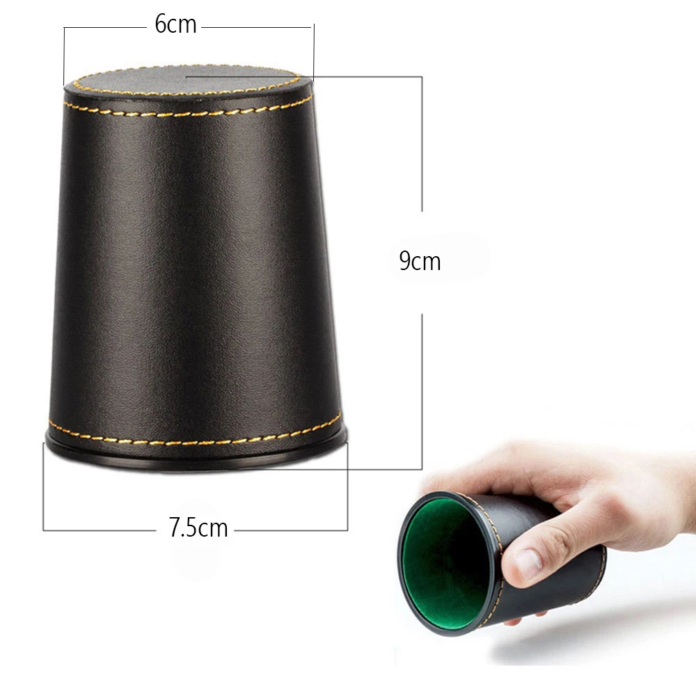Dice Cup Imitation Leather PU Trumpet Flannel Dice Cup Bar KTV Entertainment Dice Cup With Dices