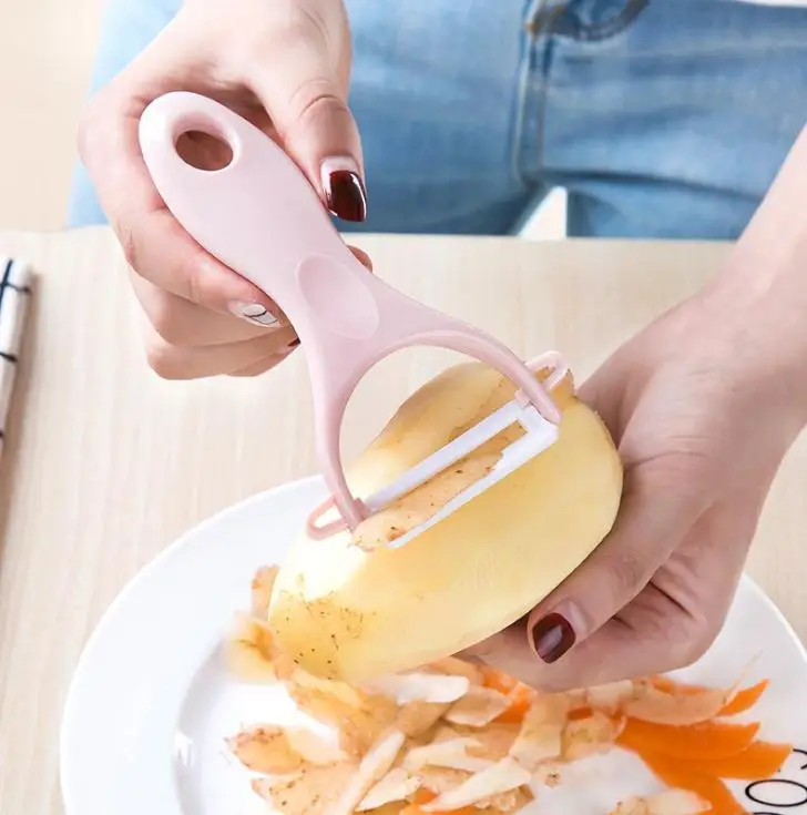 Шт. 1 шт. Творческий нержавеющая сталь керамика фрукты Овощечистка Parer Резак Кухня