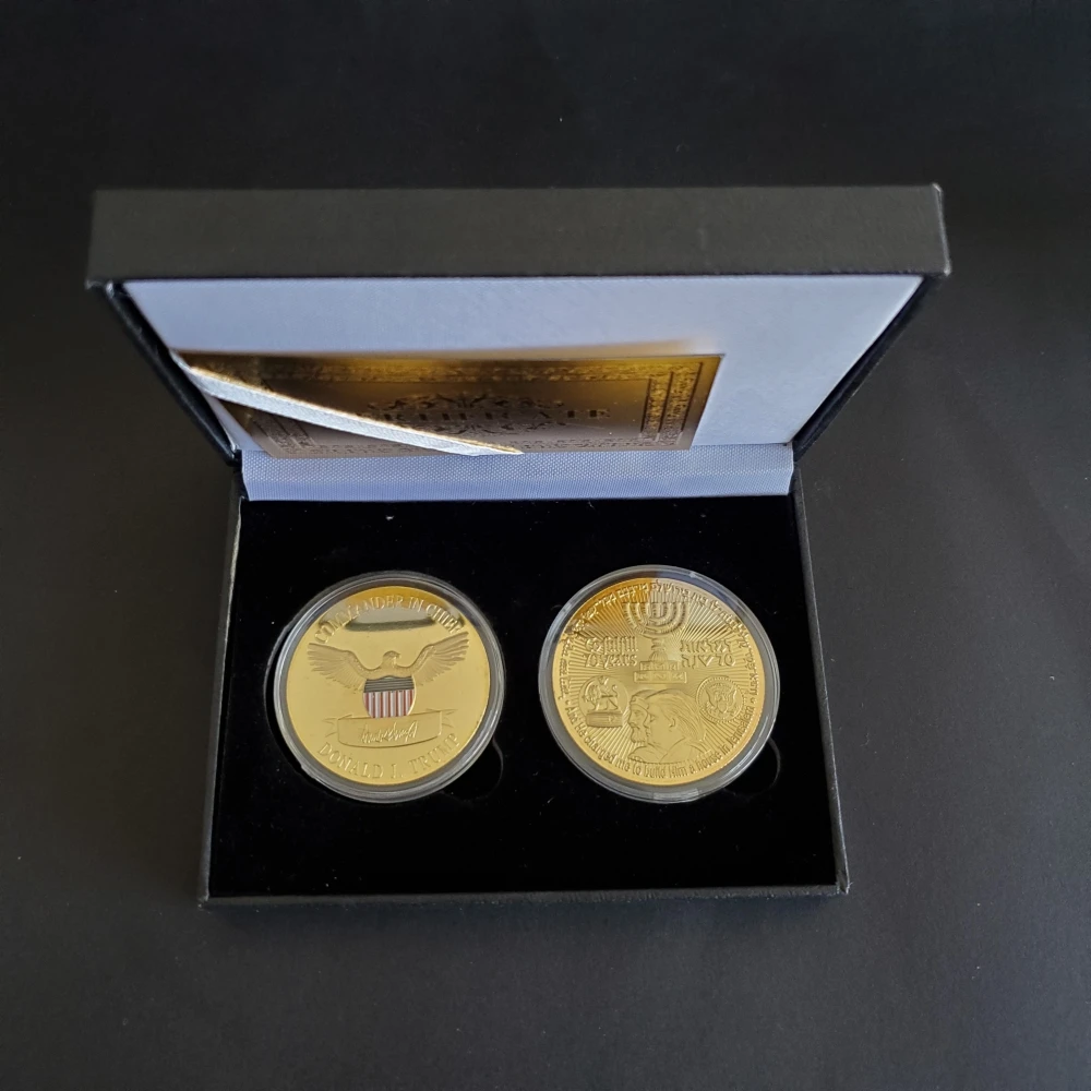 RH 2 шт. Израиль 70th Annivers позолоченные Коллекционные монеты с коробка для монет комплект золотых монет комплект оригинальной подарочной сделать дропшиппинг