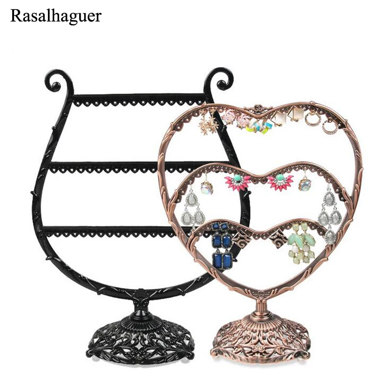 Fashion Hot Sale Metal Earring Srorage Earrings Organizer Fashion Cup Shape Heart Shape Earring Holder Jewelry Display Necklace