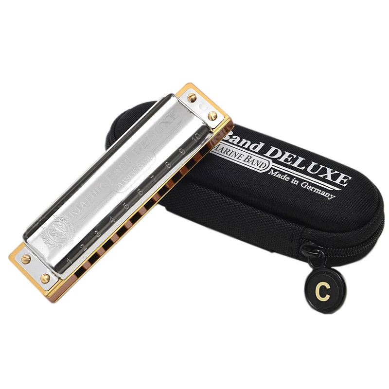 Hohner Marinho Banda Deluxe Diatonic 10 Buraco Gaita Boca Órgão Instrumentos Chave c Blues Harpa Pereira Pente Musicais - Image 5