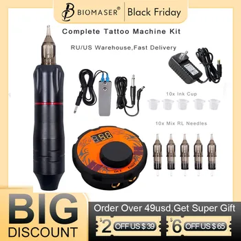 

Complete Rotary Tattoo Machine Pen Set Tattoo Machine Kit LCD Power Pedal Permanent Makeup Machine Assortment