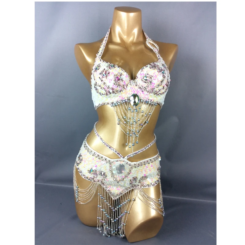 Women belly dancing suite belt+bra samba costumes Sexy stage show dance wear club USA bra hot girl clothing girl dance costume
